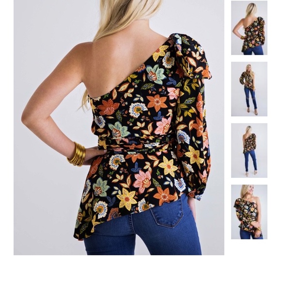 Karlie Multi Floral One Shoulder Top - Small - Picture 2 of 4